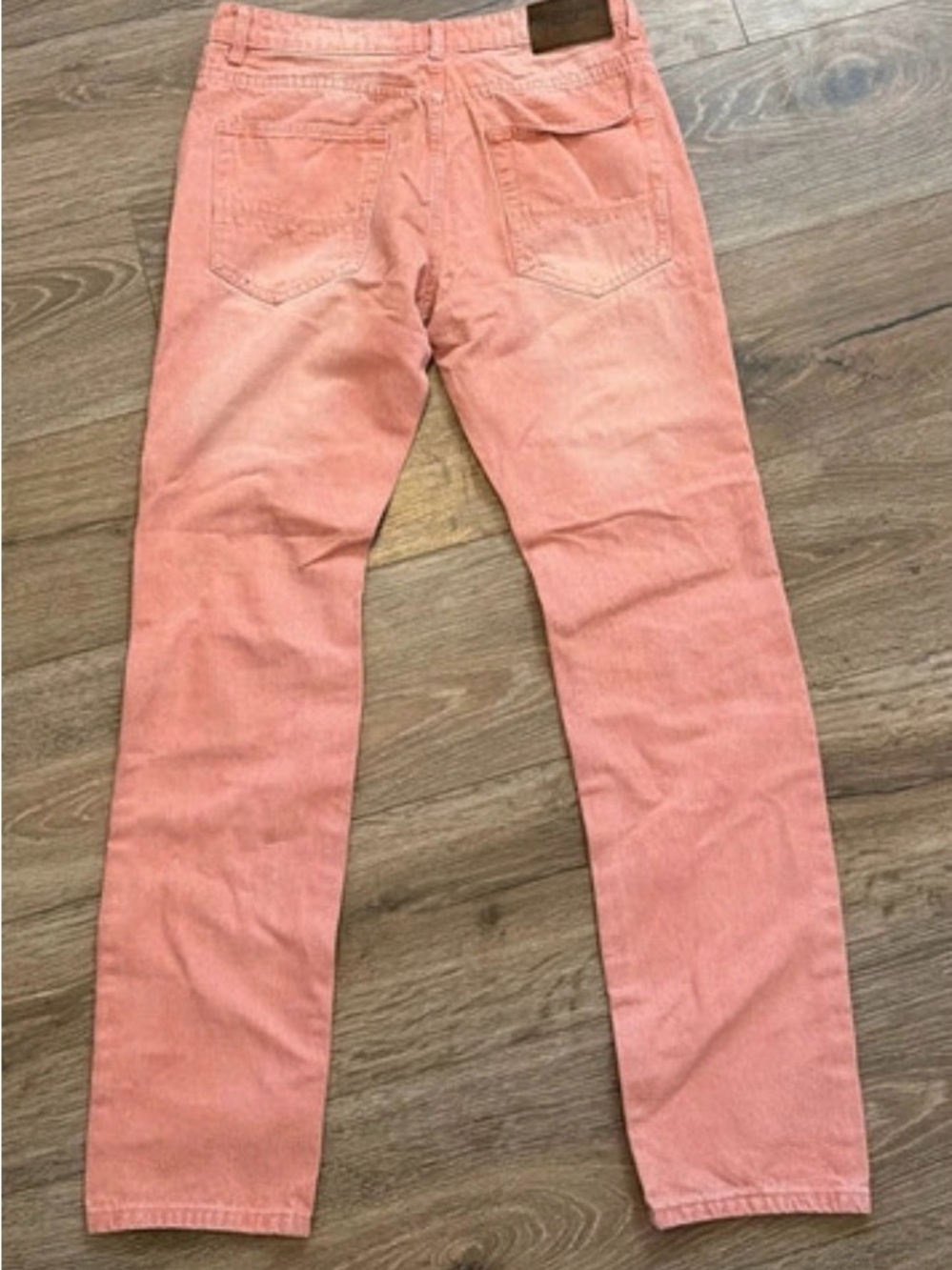 Women's Distressed Peach Pink Jeans - Picture 2 of 3